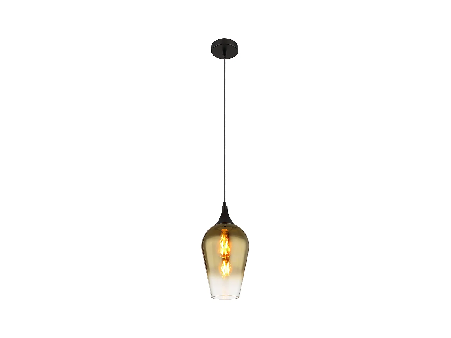 Suspension métal noir mat, 1x E27