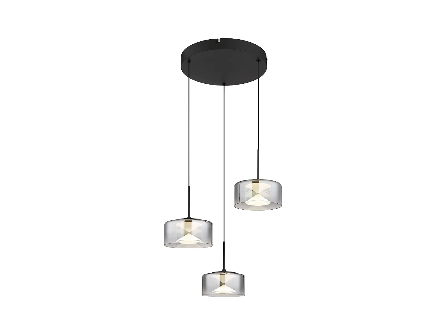 Suspension métal noir mat, LED