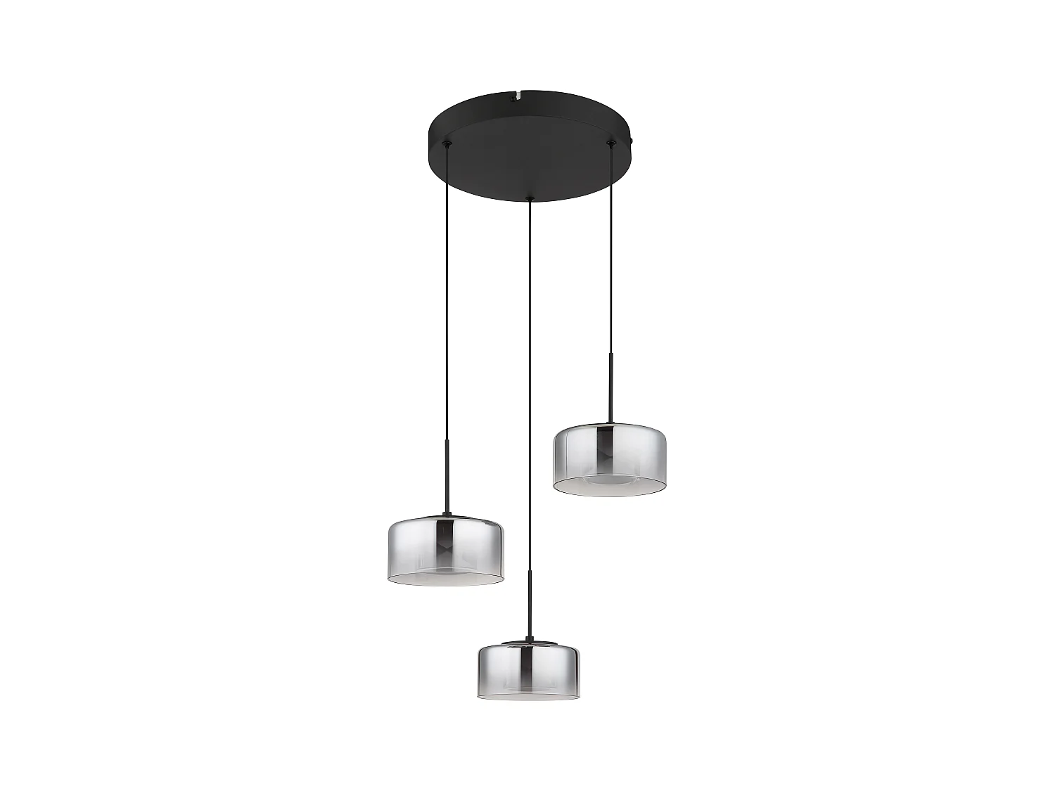Suspension métal noir mat, LED