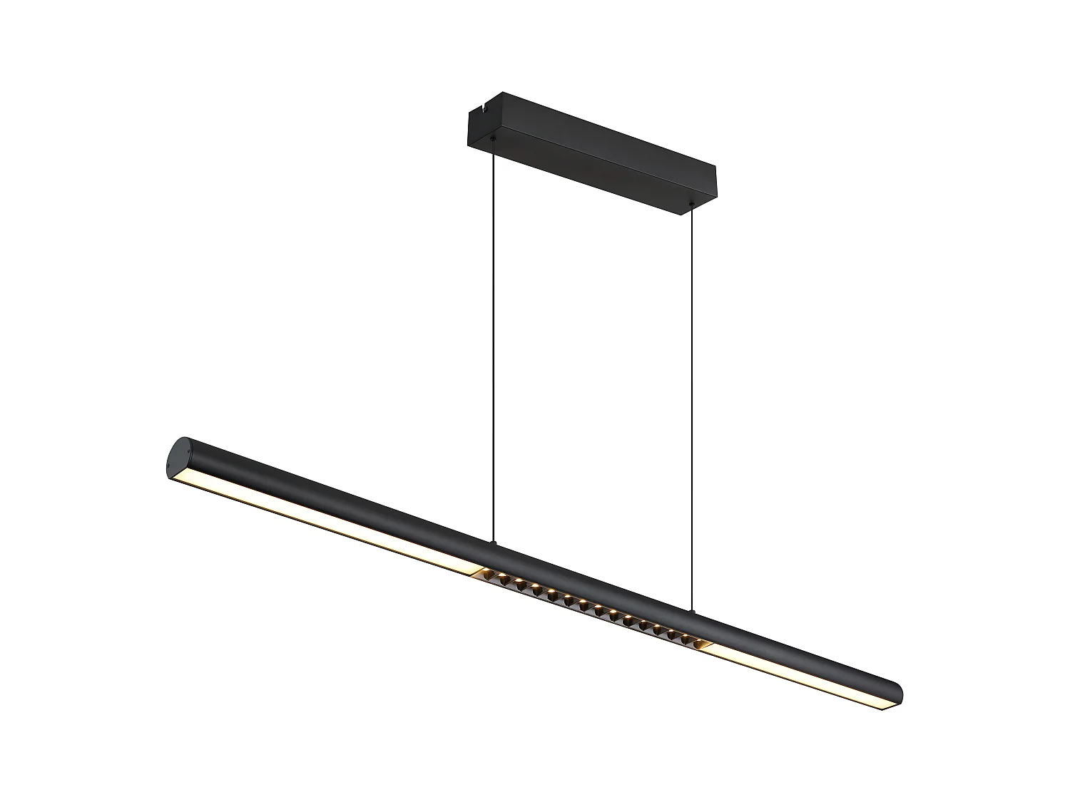 Suspension métal noir mat, LED