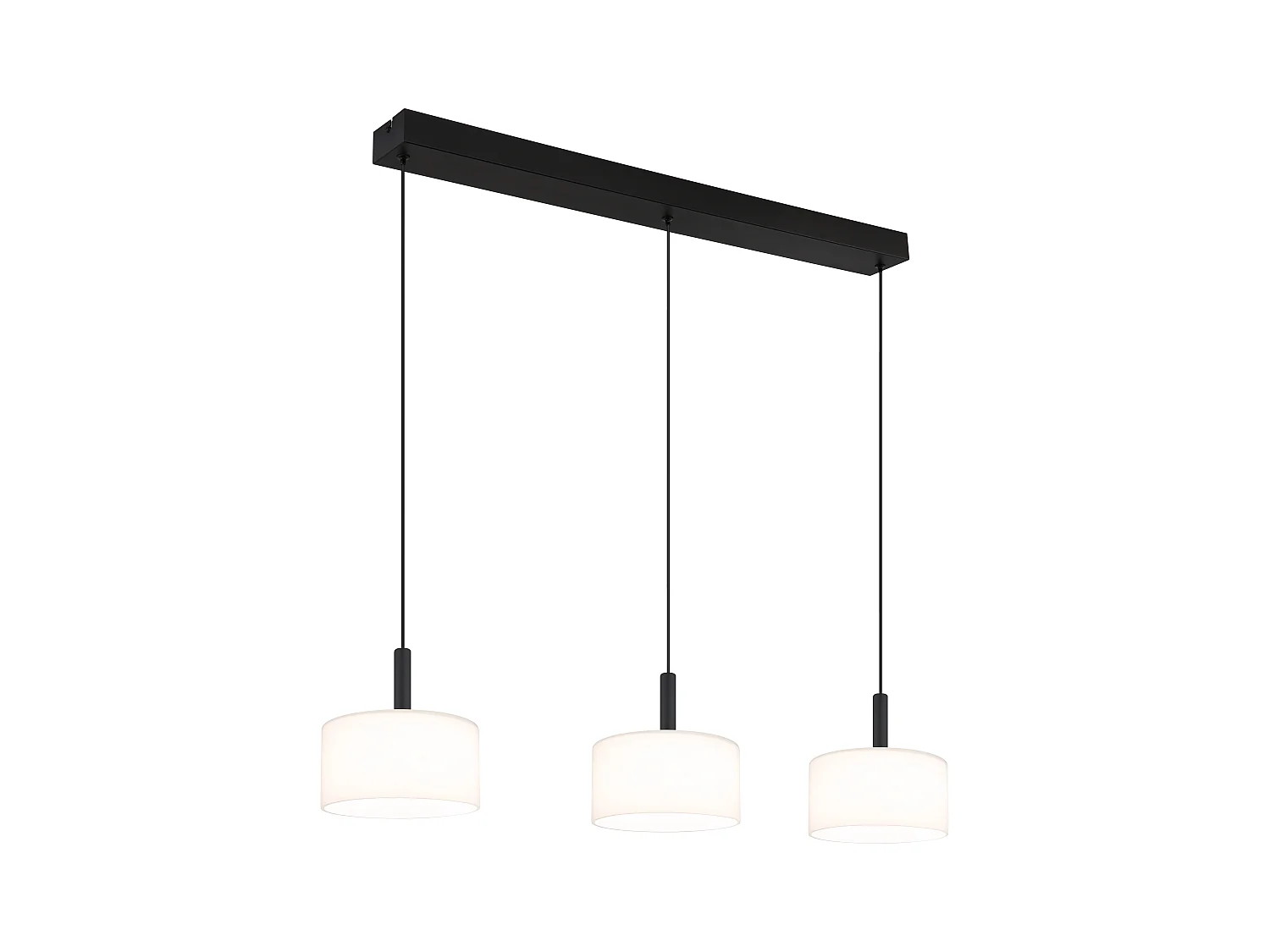 Suspension métal noir mat, LED