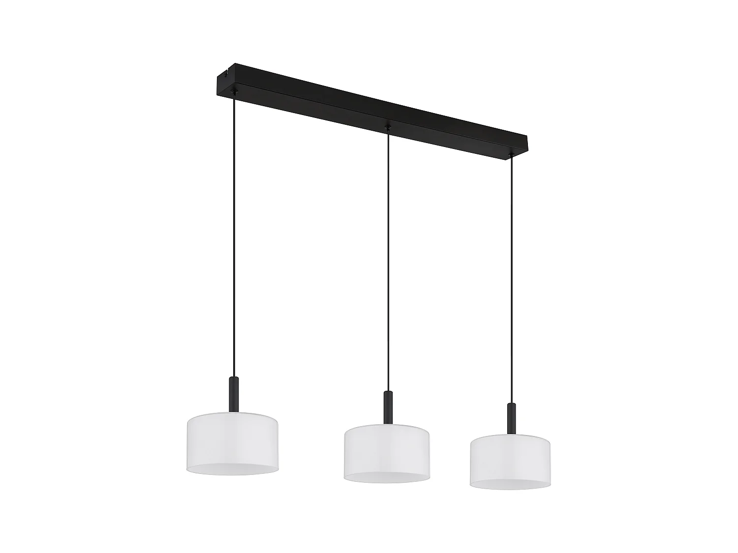 Suspension métal noir mat, LED