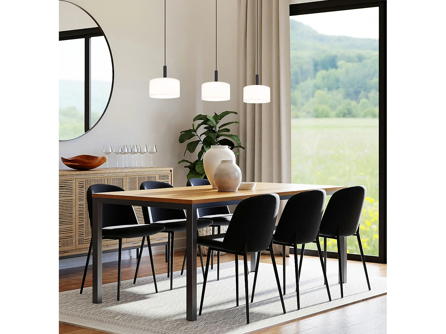 Hängeleuchte Metall schwarz matt, LED