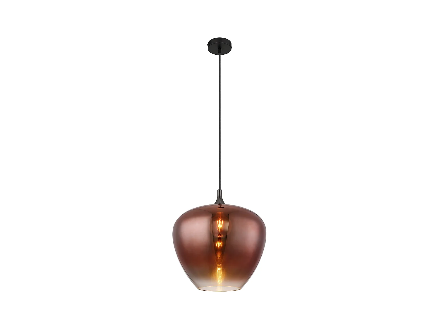 Suspension métal noir mat, 1x E27