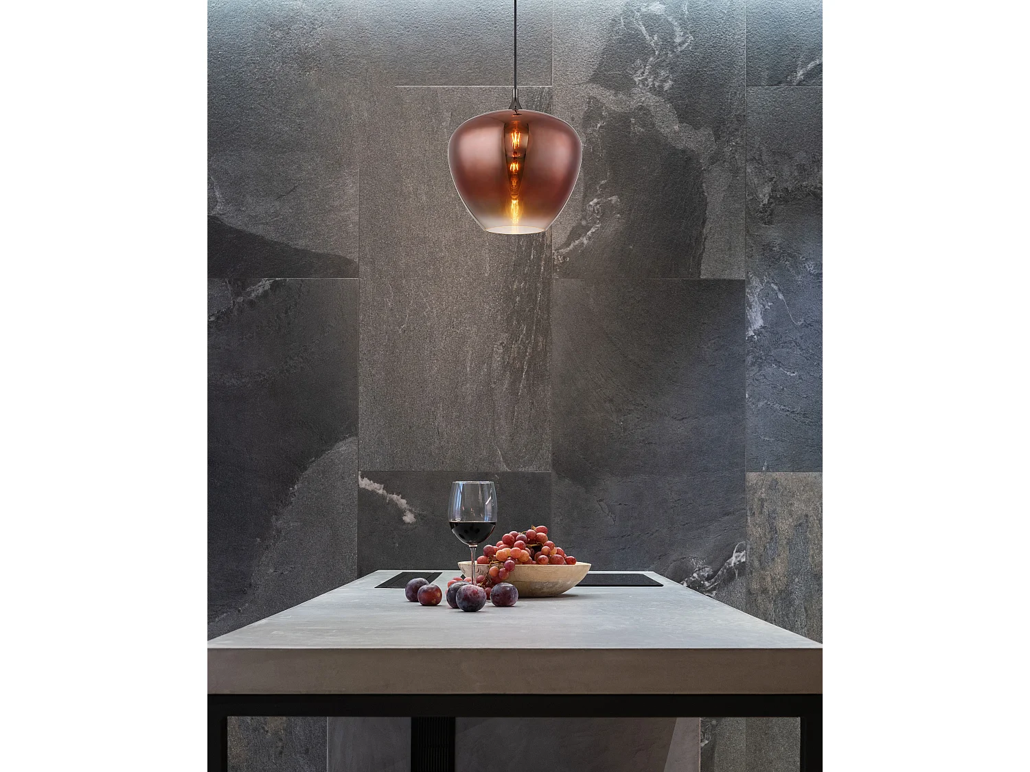 Hängeleuchte Metall schwarz matt, 1x E27