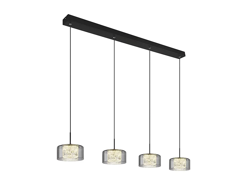 Suspension métal noir mat, LED