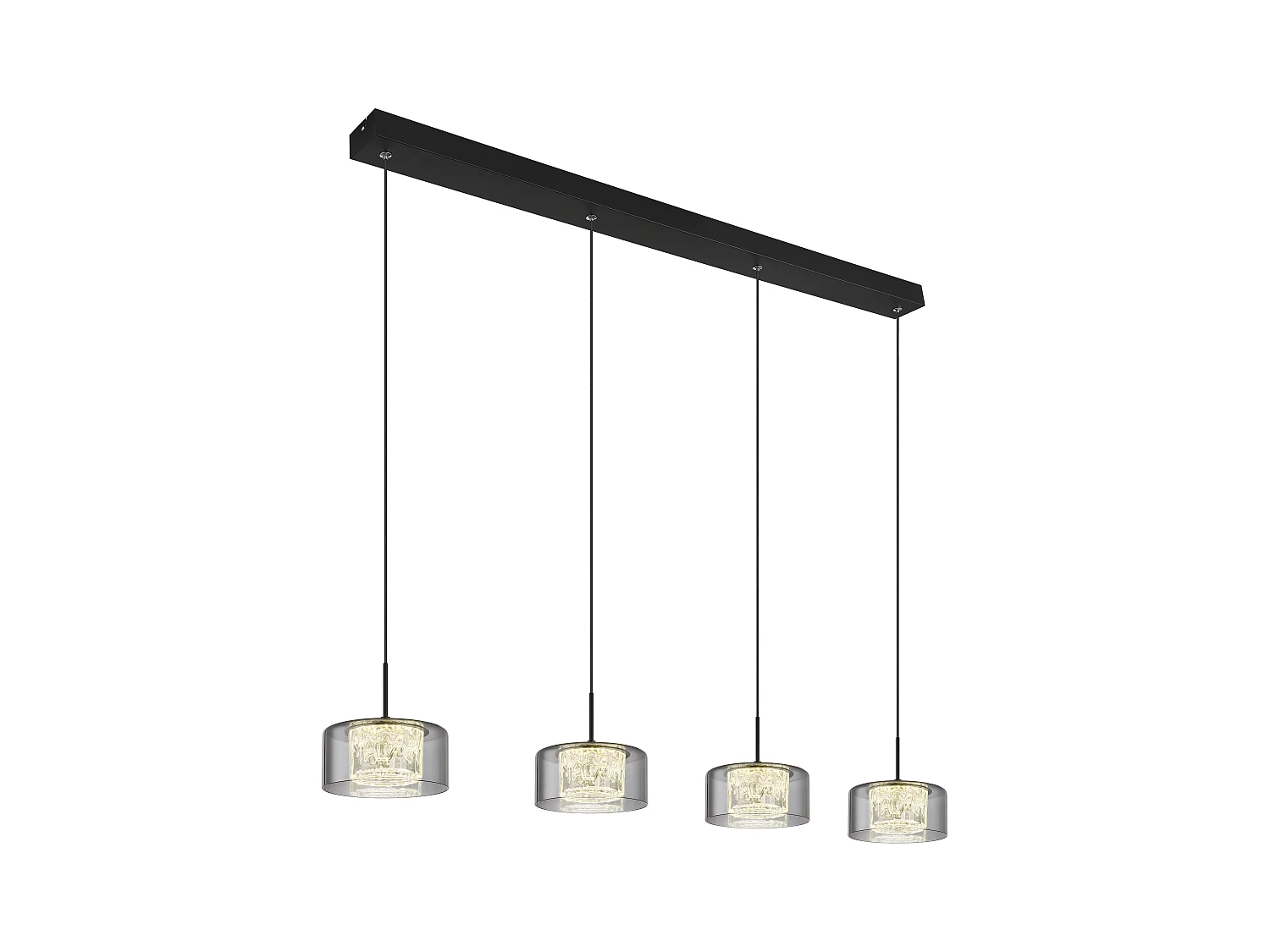 Suspension métal noir mat, LED