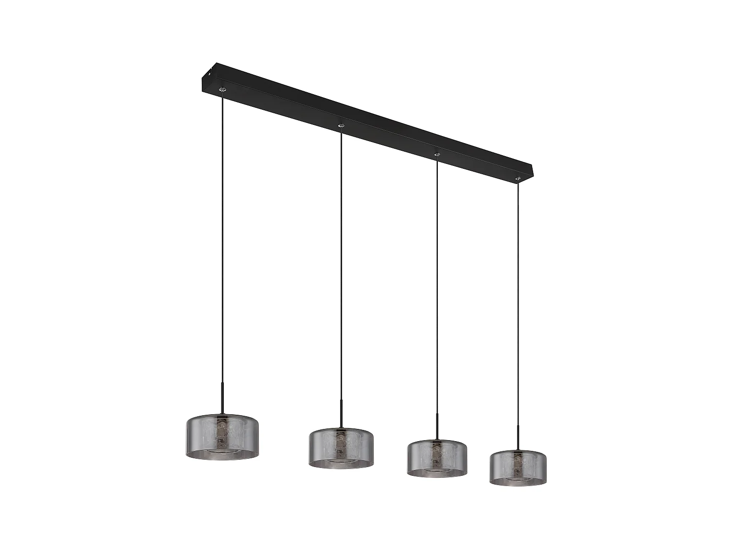 Suspension métal noir mat, LED