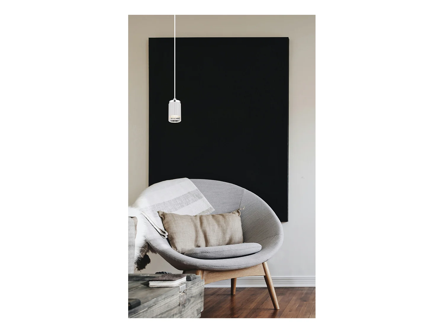 Suspension métal blanc mat, 1x GU10