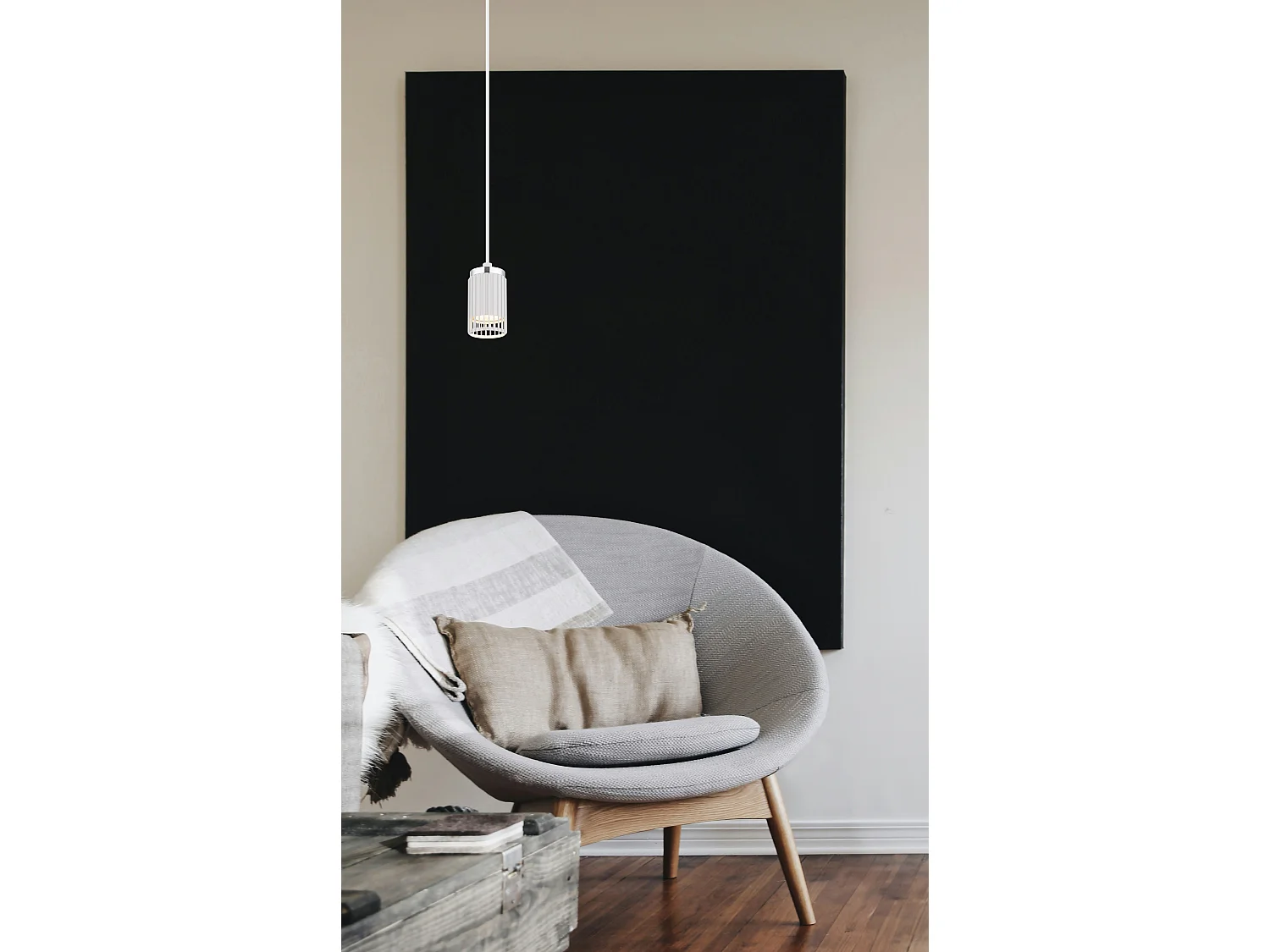 Hängeleuchte Metall weiß matt, 1x GU10