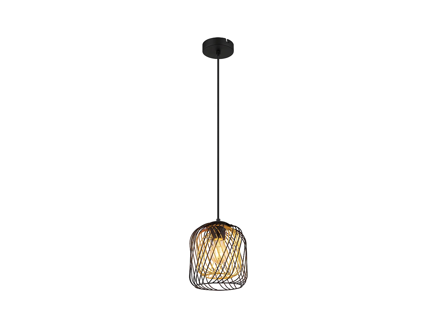 Suspension métal noir mat, 1x E27