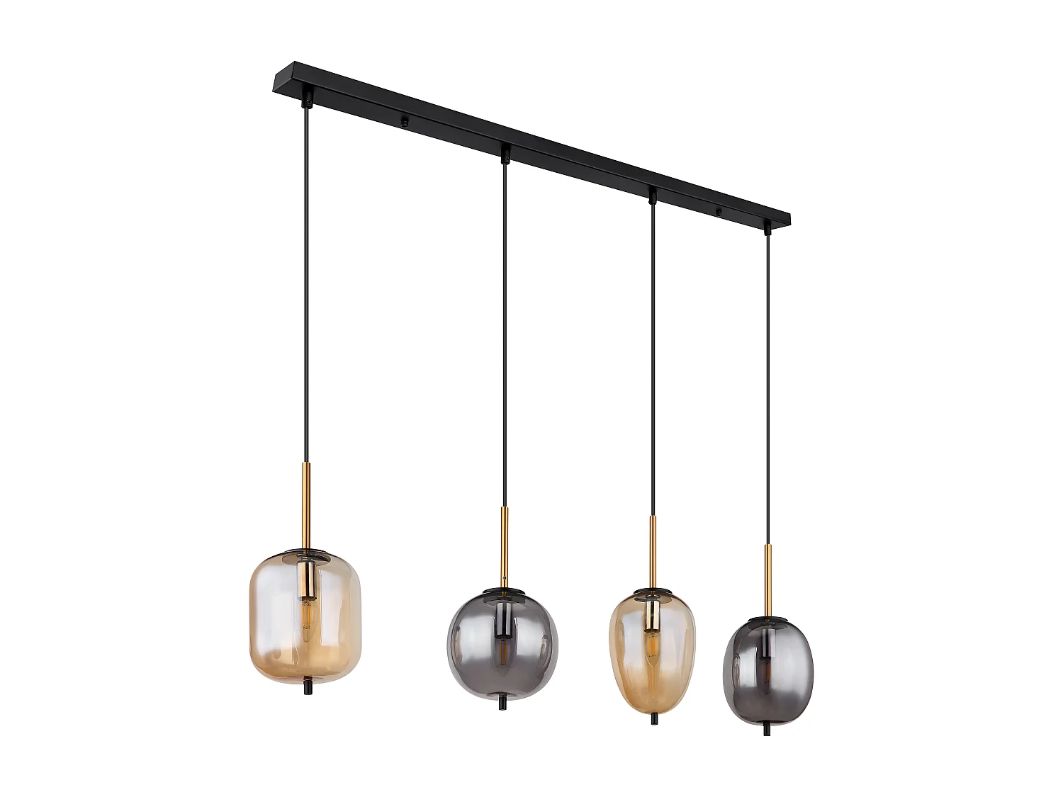 Hängeleuchte Metall schwarz matt, 4x E14