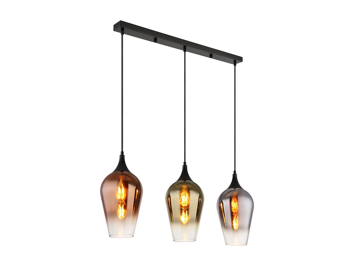 Hängeleuchte Metall schwarz matt, 3x E27