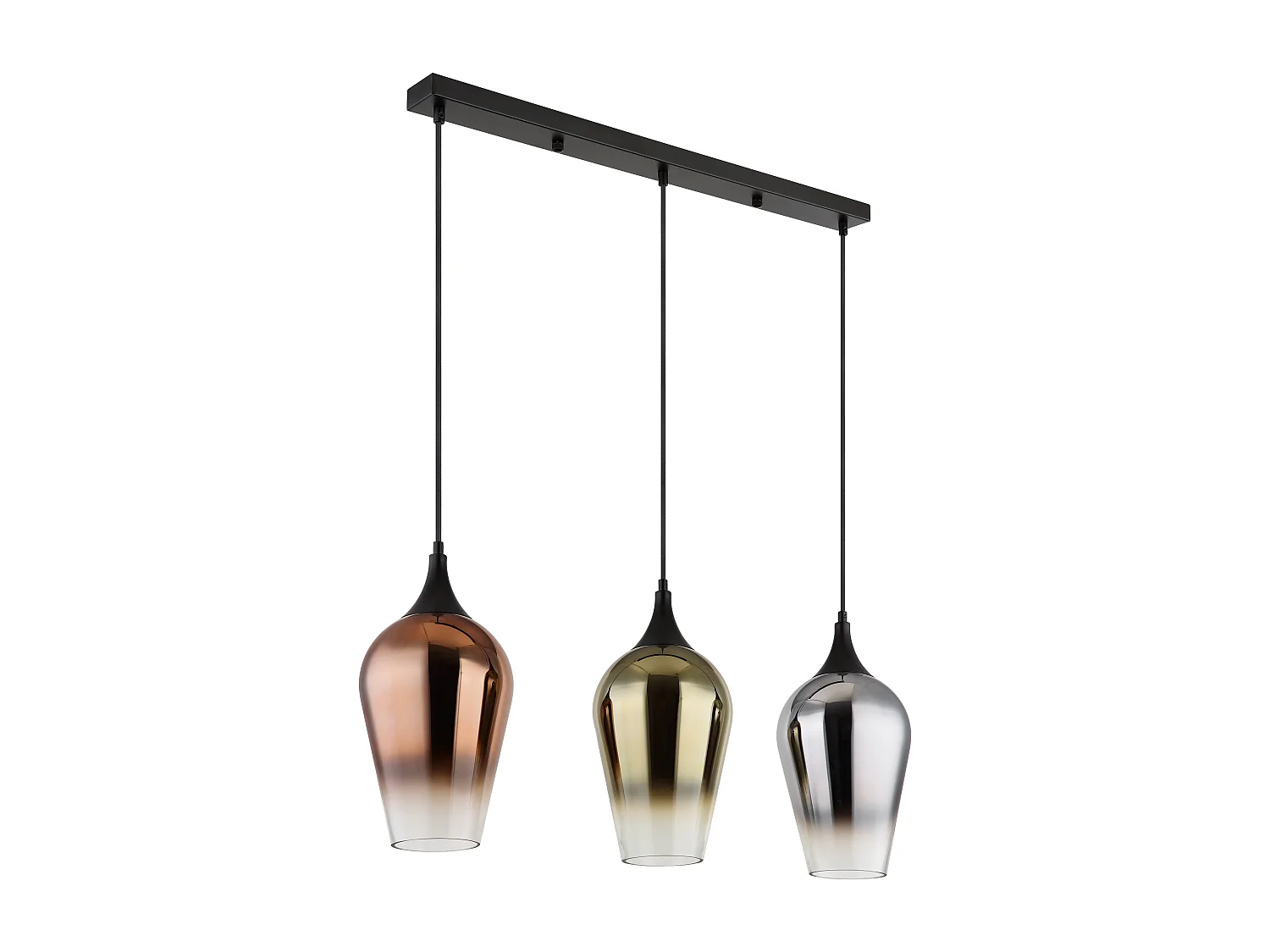 Hängeleuchte Metall schwarz matt, 3x E27