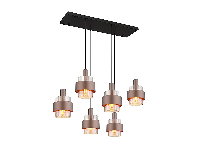 Hängeleuchte Metall schwarz matt, 6x E27