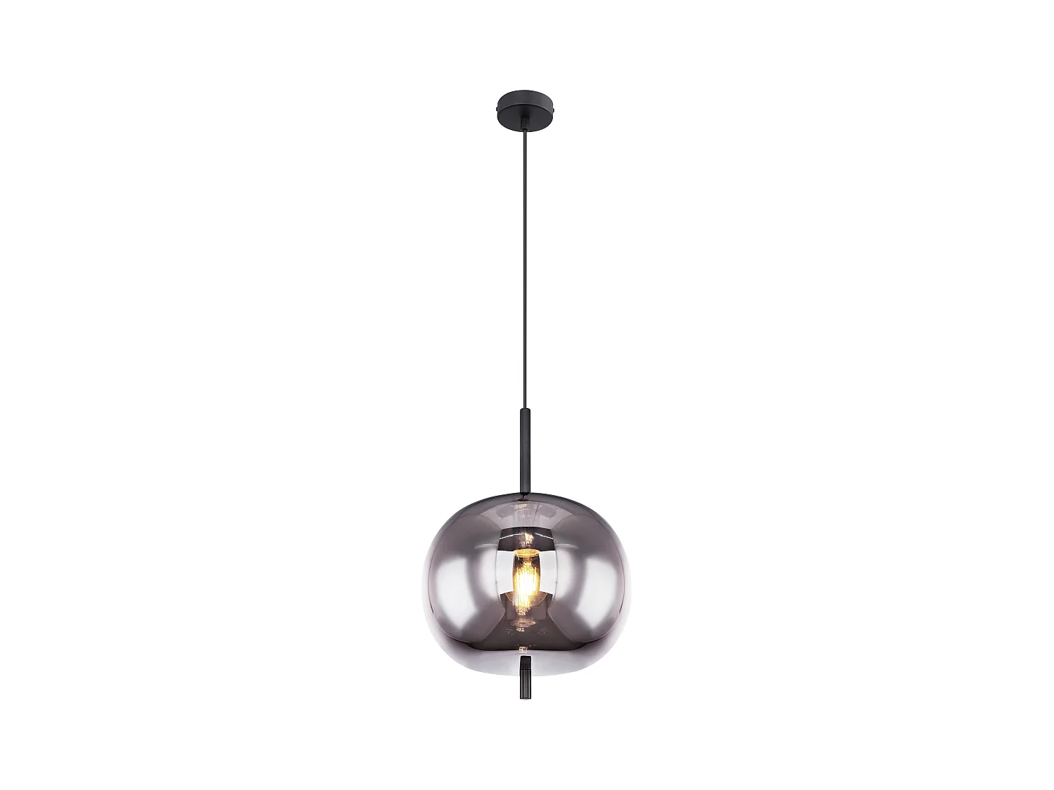 Suspension métal noir, 1x E27
