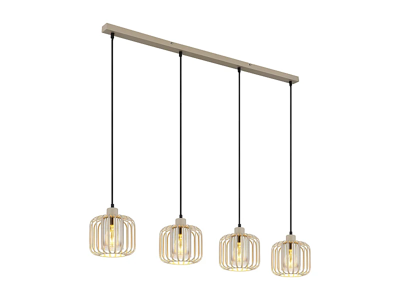 Hanglamp metaal zandkleurig dof, 4x E27