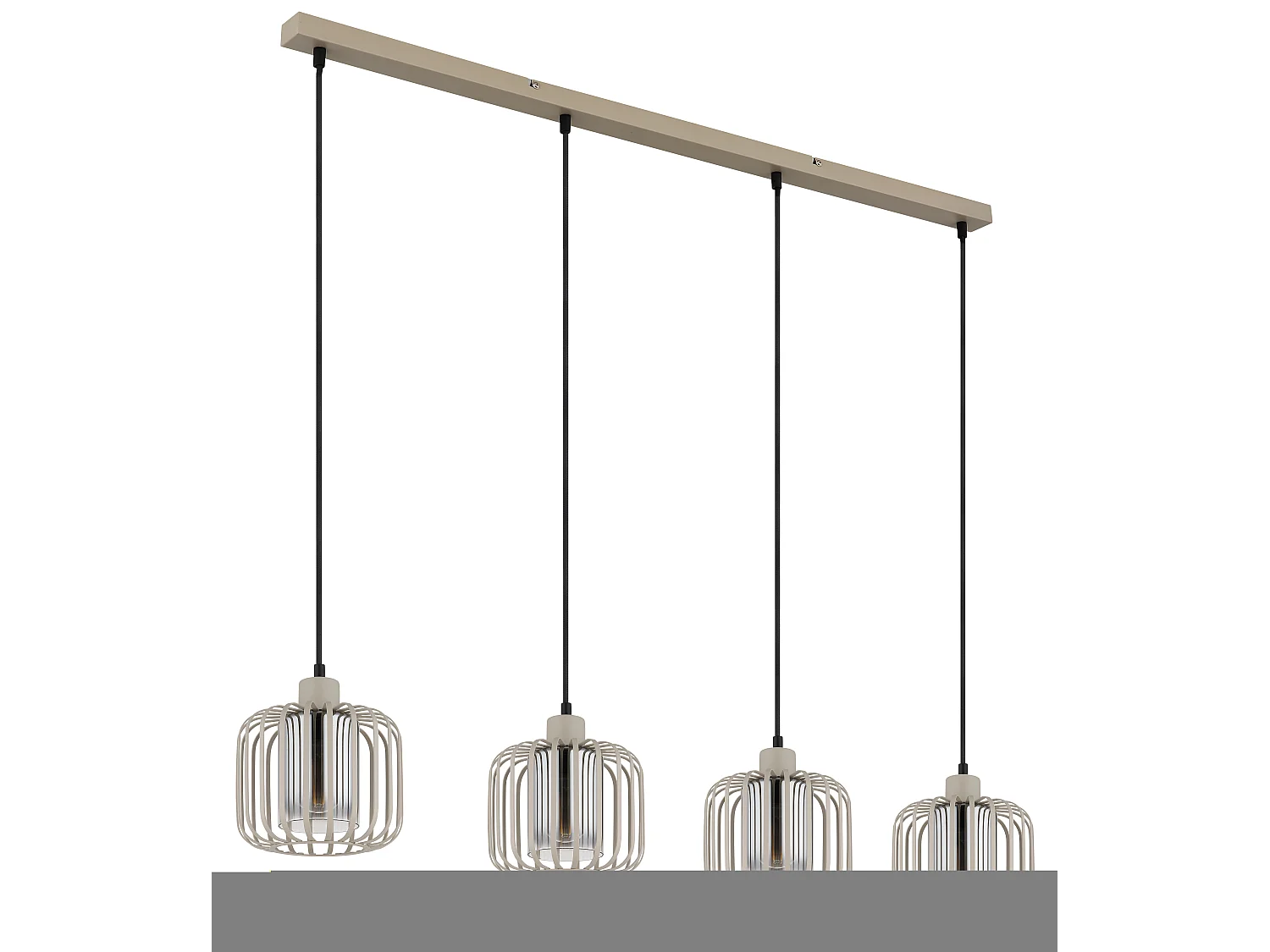 Suspension métal couleur sable mat, 4x E27