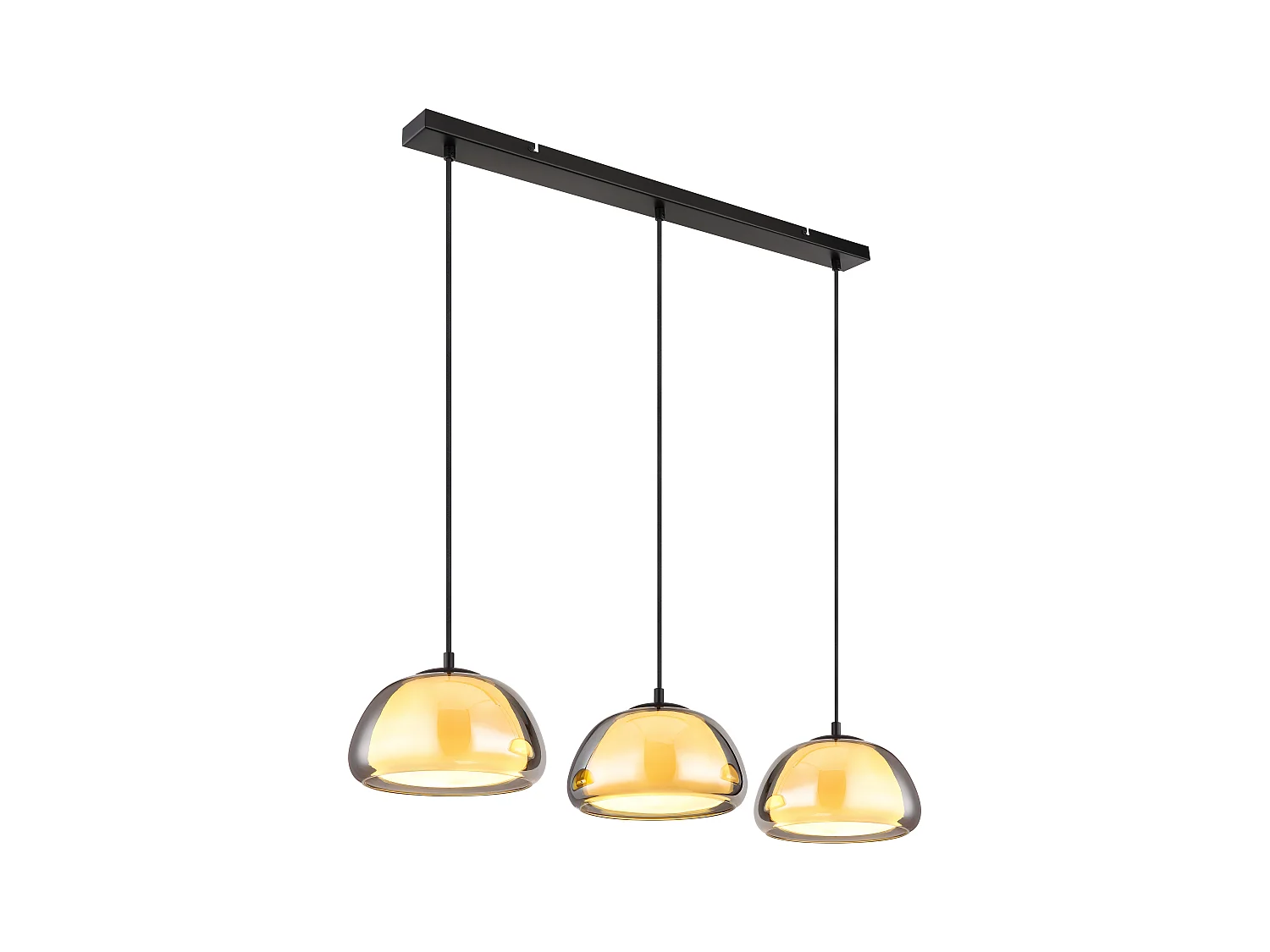 Suspension métal noir mat, 3x E14