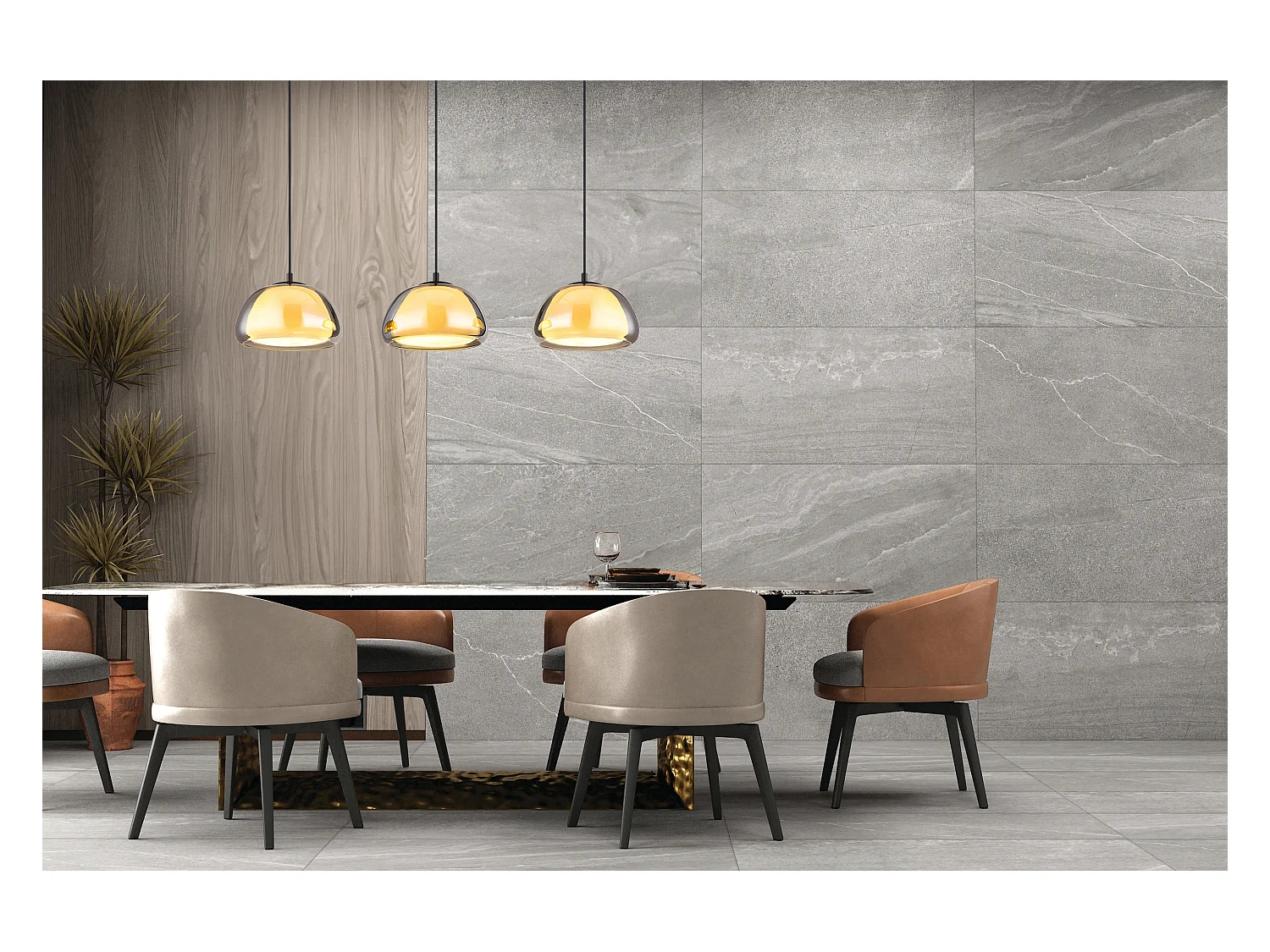 Suspension métal noir mat, 3x E14