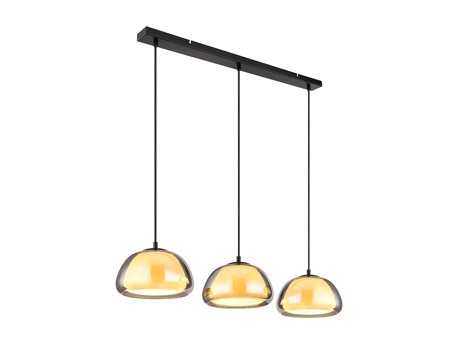 Suspension métal noir mat, 3x E14