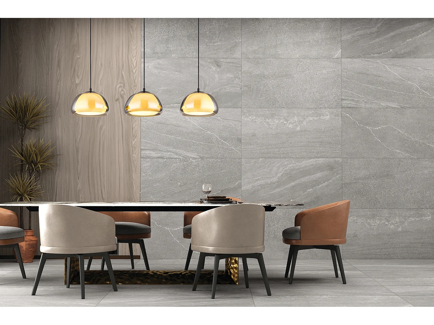 Suspension métal noir mat, 3x E14