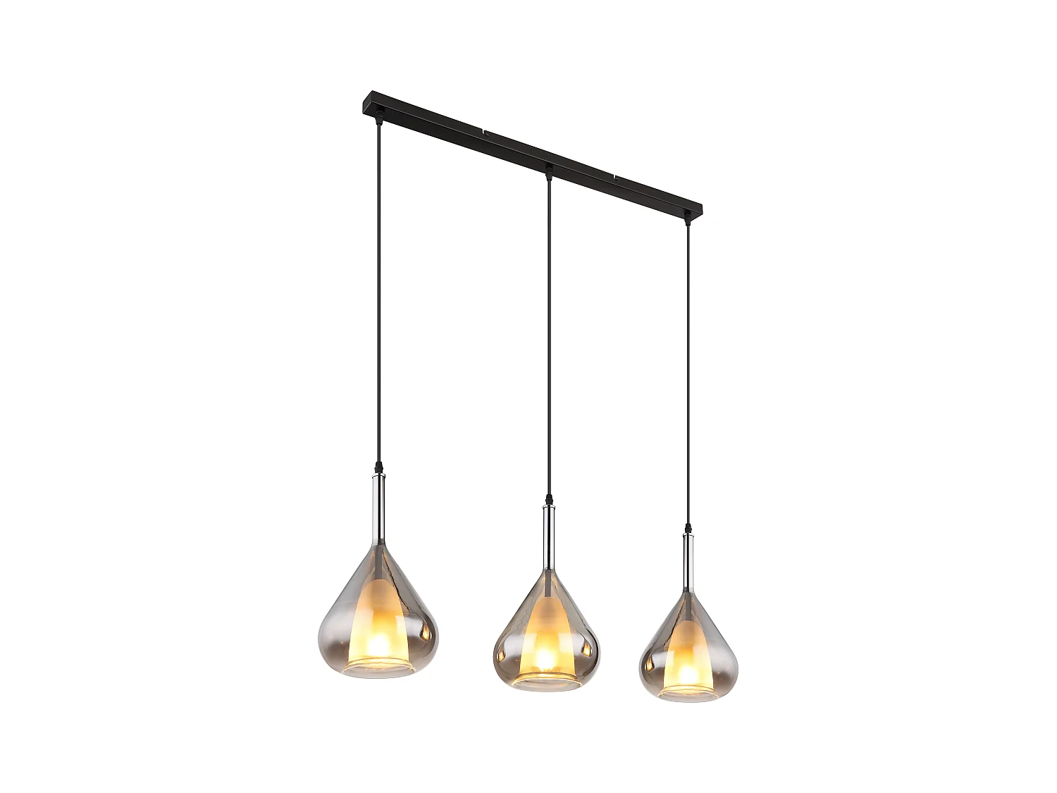 Suspension métal noir mat, 3x E27