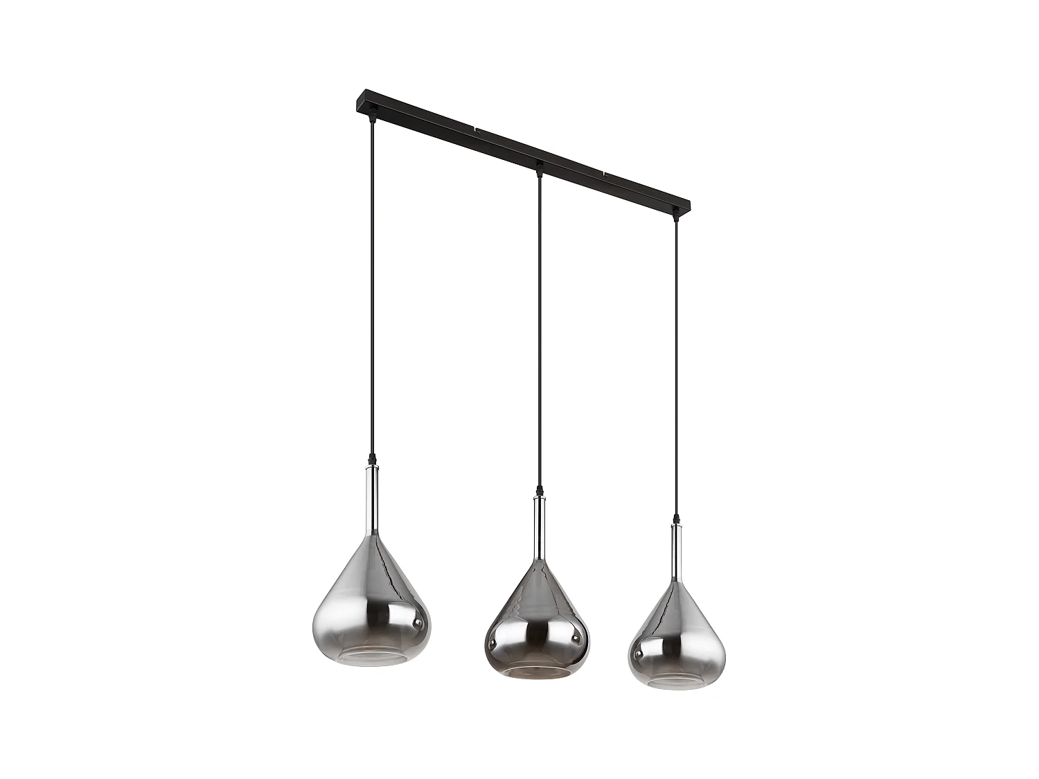 Suspension métal noir mat, 3x E27