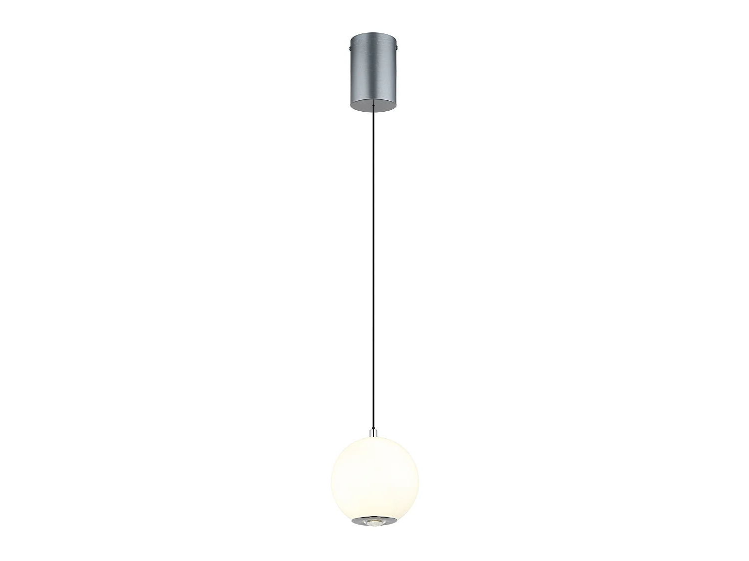 Suspension métal gris mat, LED