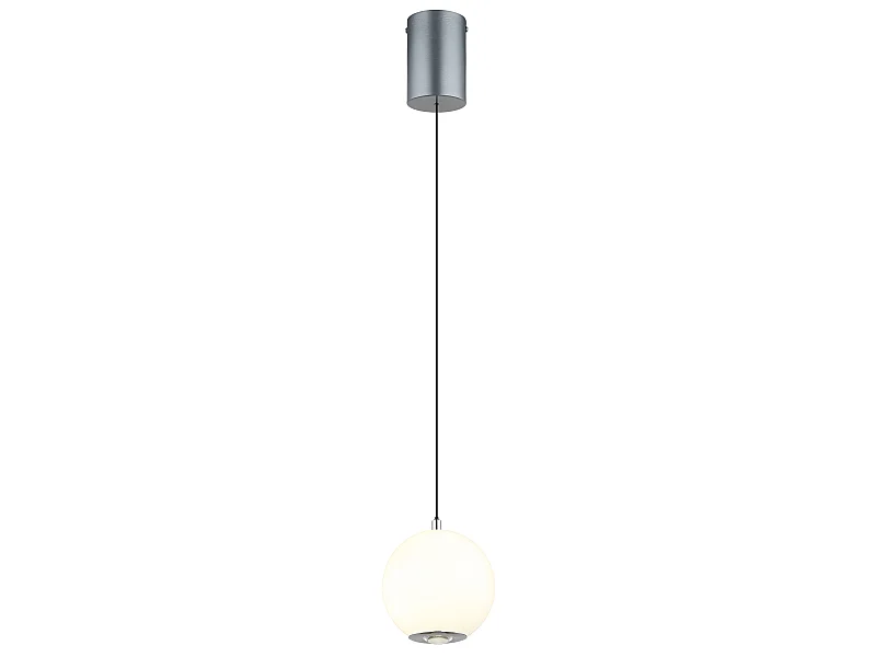 Suspension métal gris mat, LED