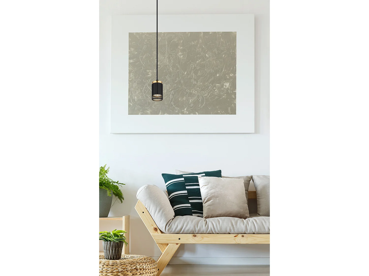 Suspension métal noir mat, 1x GU10