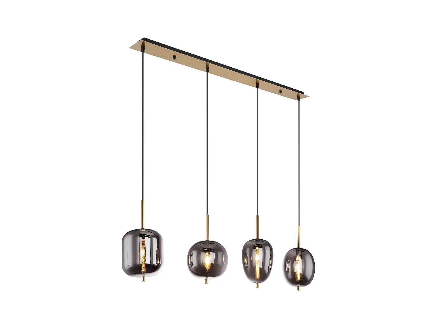 Suspension métal couleur laiton, 4x E14