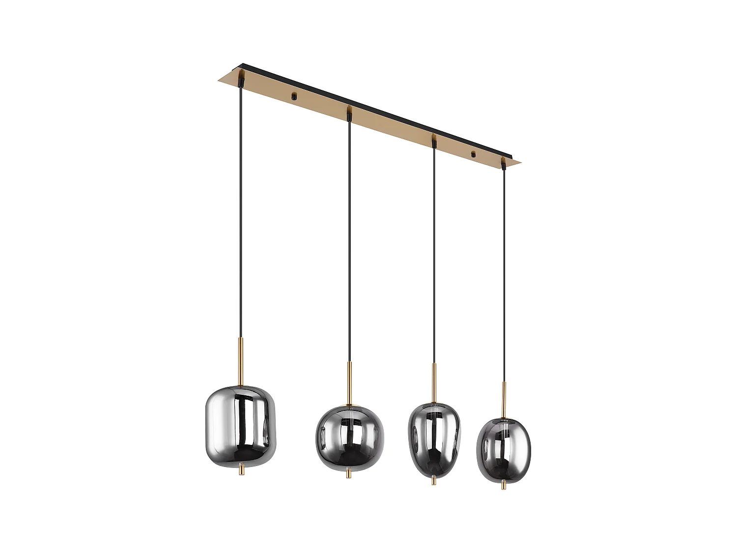 Suspension métal couleur laiton, 4x E14