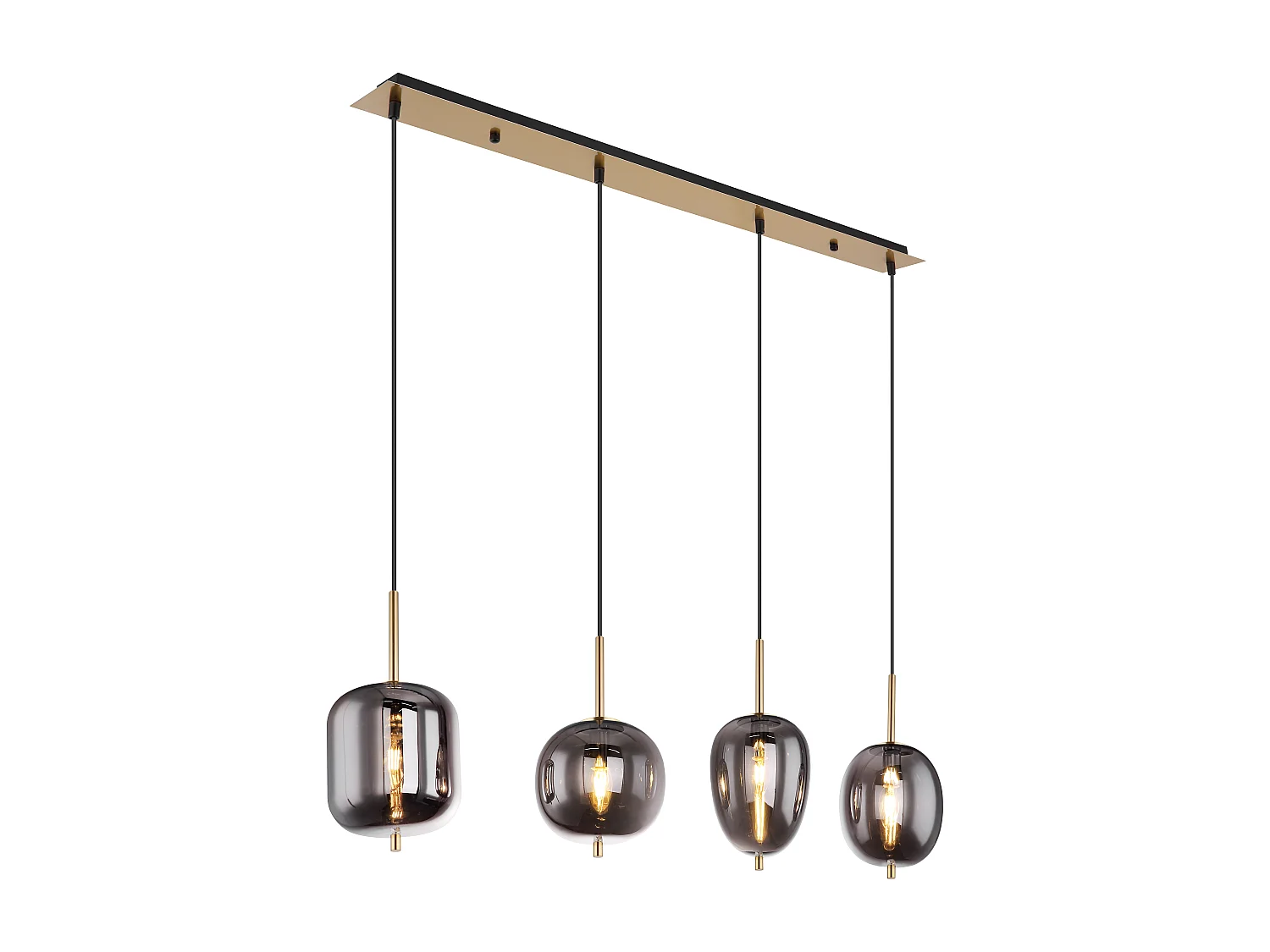 Suspension métal couleur laiton, 4x E14