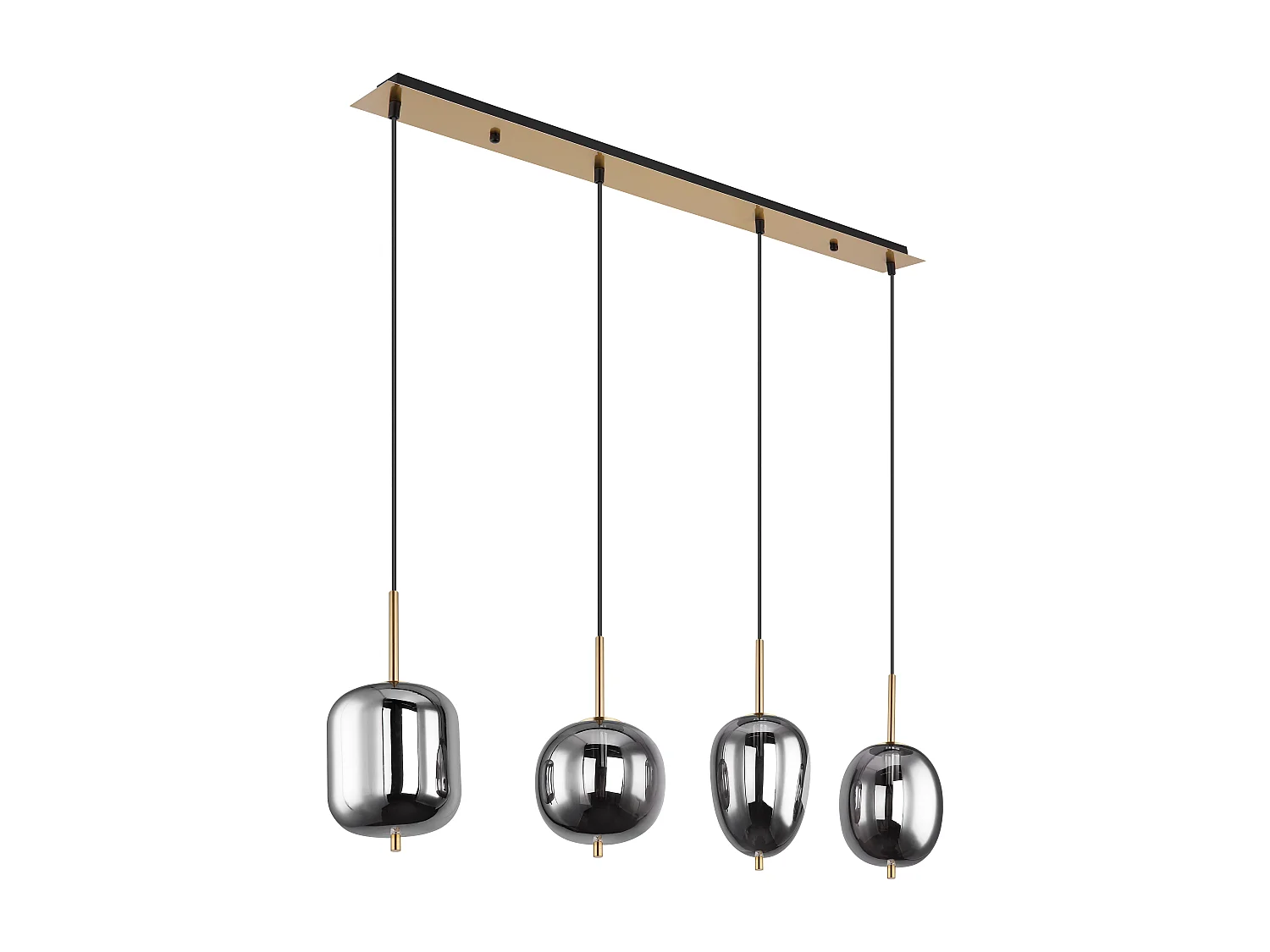 Suspension métal couleur laiton, 4x E14