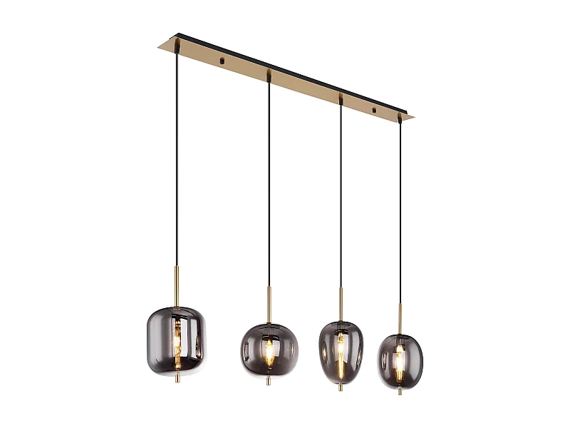 Suspension métal couleur laiton, 4x E14