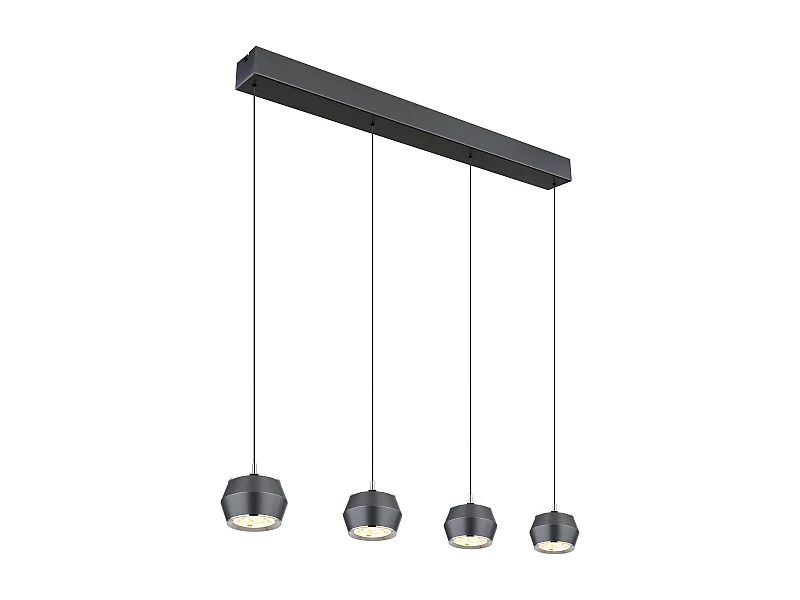 Hanglamp metaal grijs dof, LED
