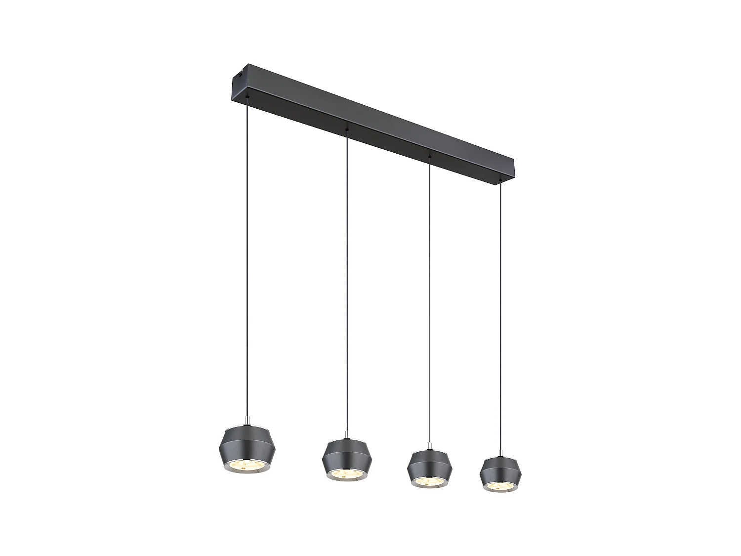 Suspension métal gris mat, LED