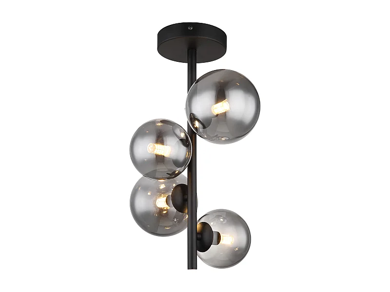 Plafoniera metallo nero satinato, 4x G9 LED