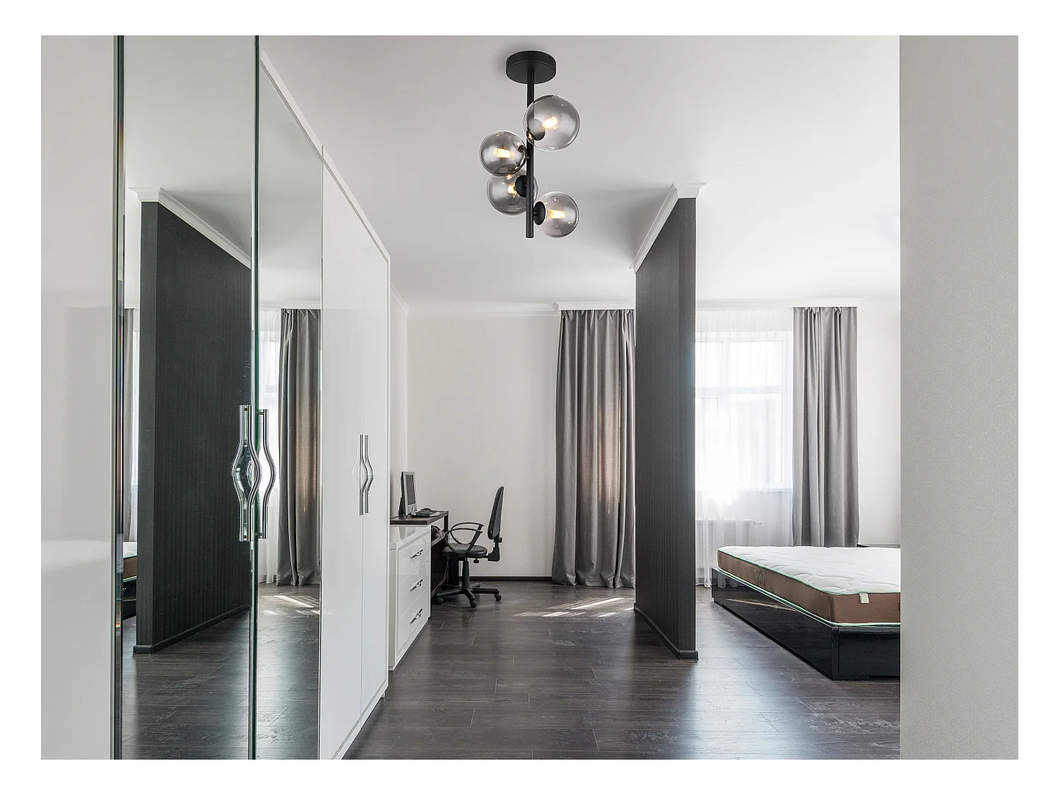 Plafonnier métal noir mat, 4x G9 LED