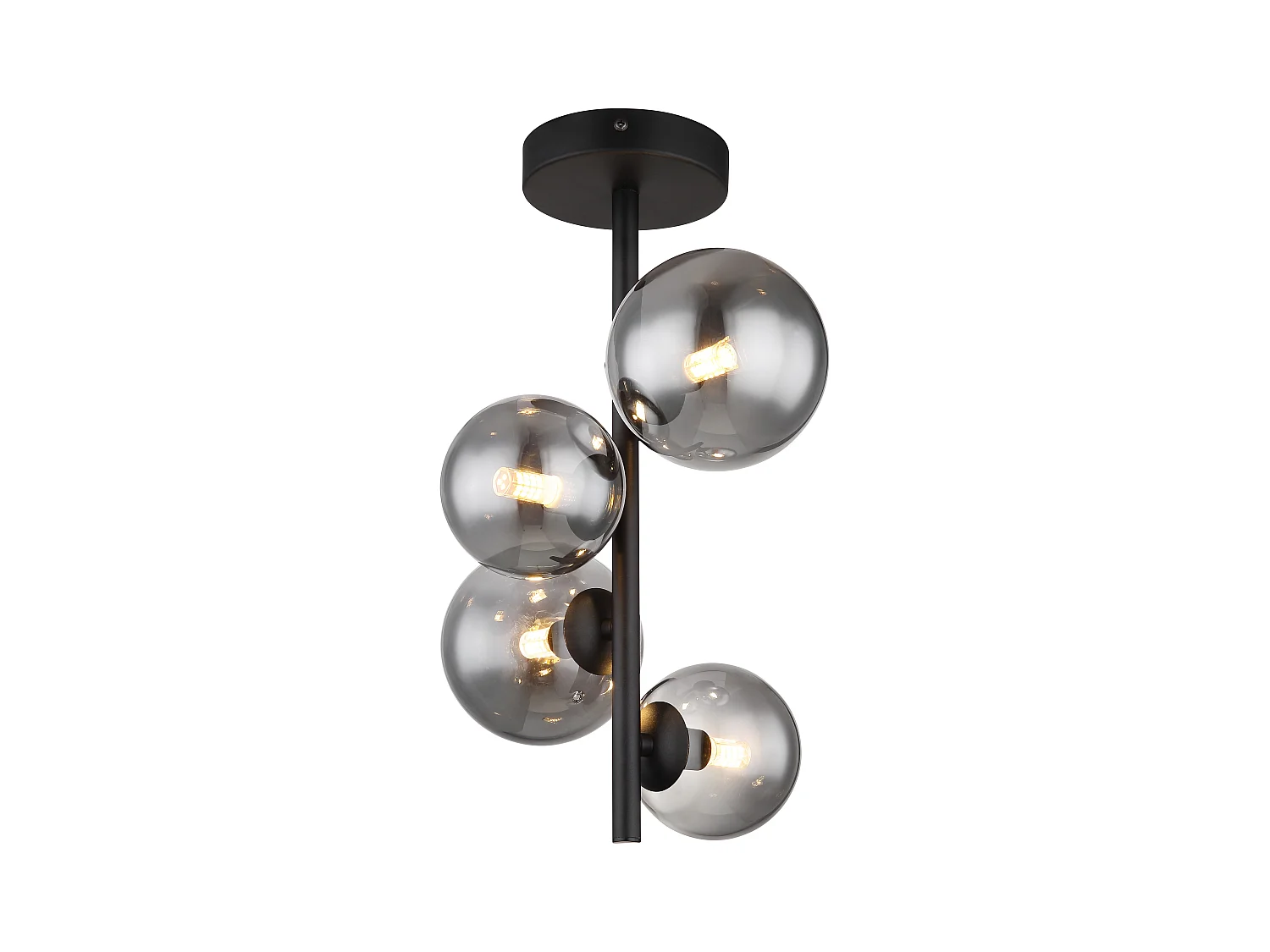 Deckenleuchte Metall schwarz matt, 4x G9 LED