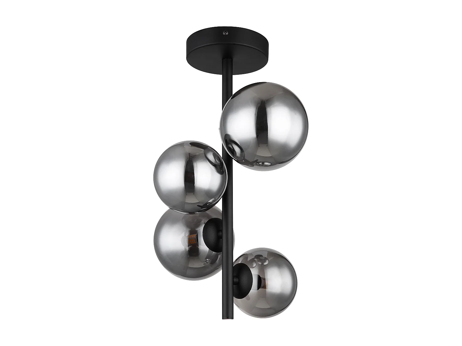 Deckenleuchte Metall schwarz matt, 4x G9 LED