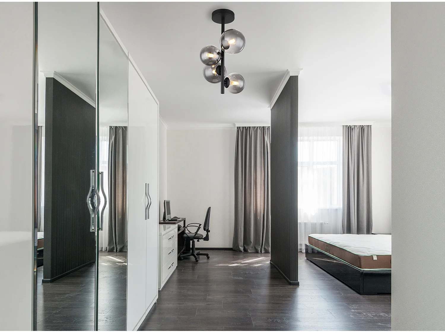 Deckenleuchte Metall schwarz matt, 4x G9 LED