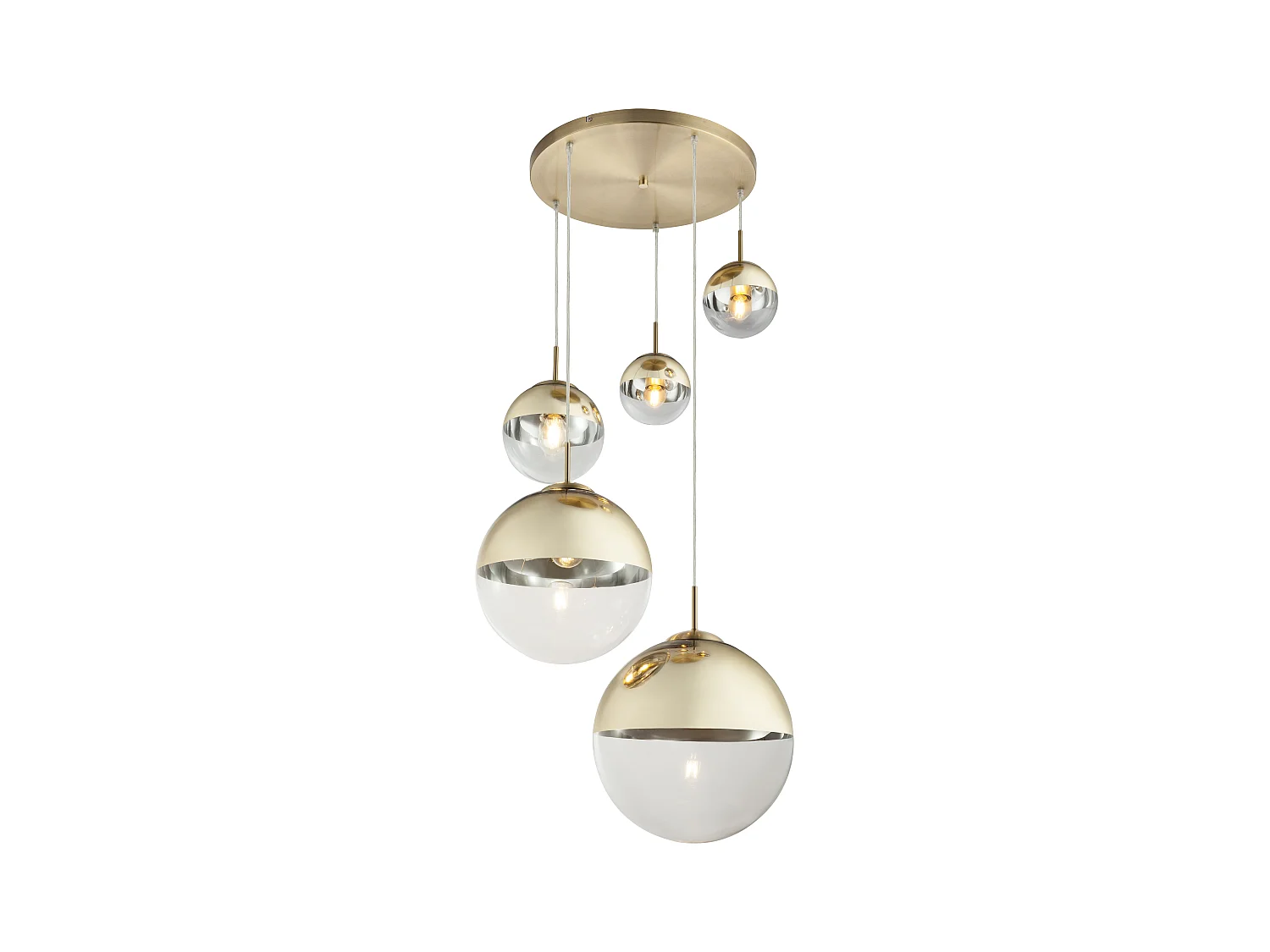 Suspension métal couleur or, 3x E27
