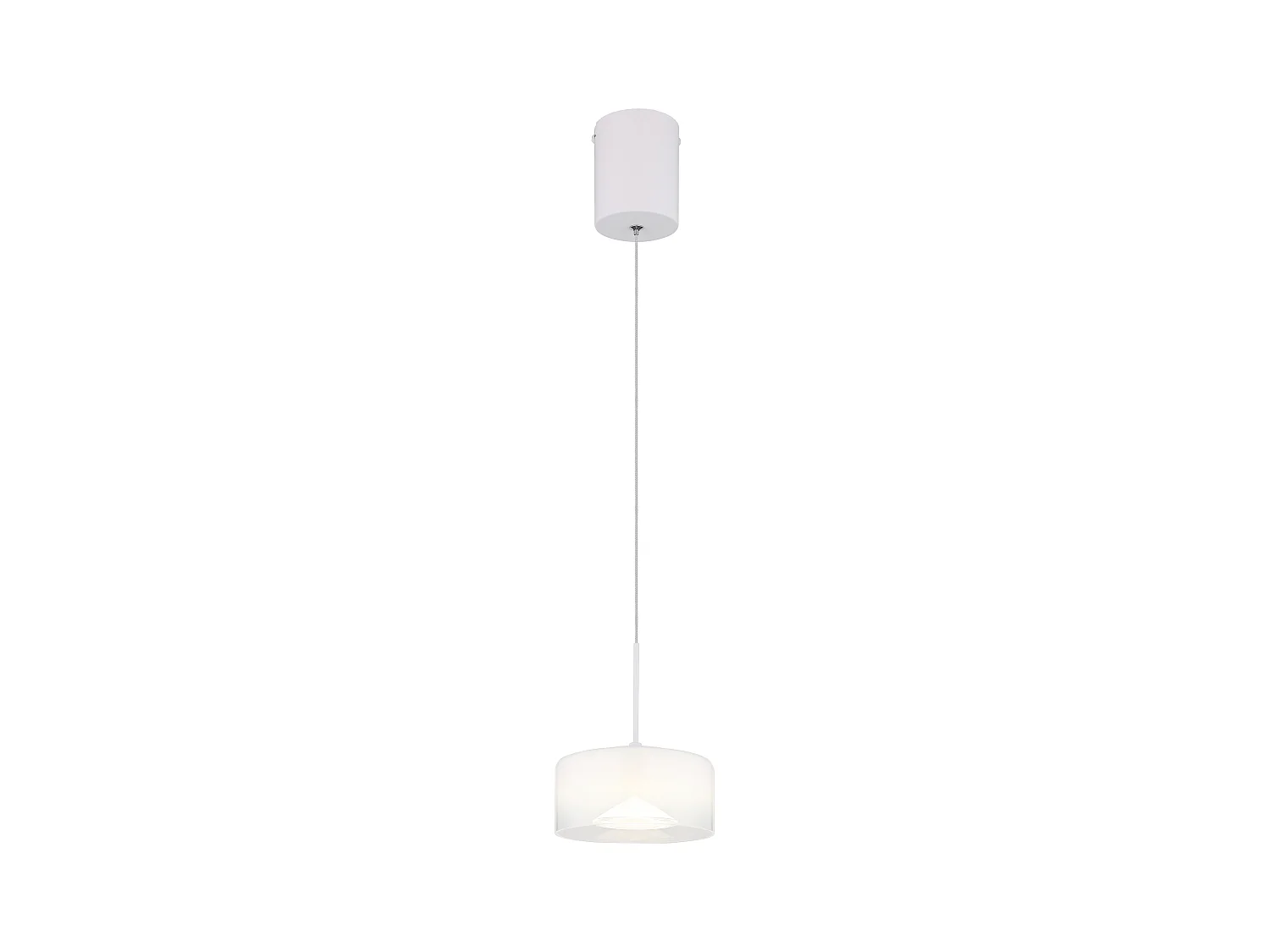 Suspension métal blanc mat, LED