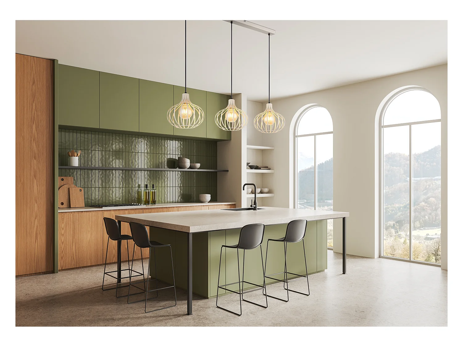 Suspension métal mat, 3x E27