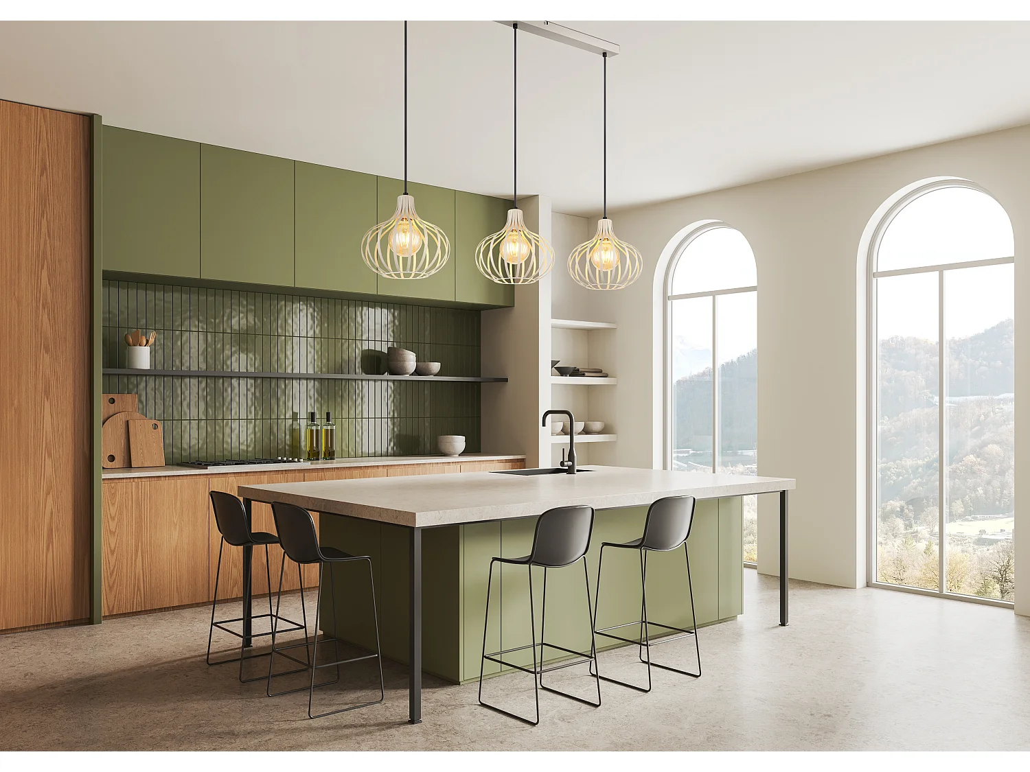 Suspension métal mat, 3x E27