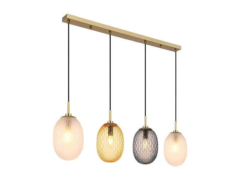 Hanglamp metaal goud dof, 4x E14