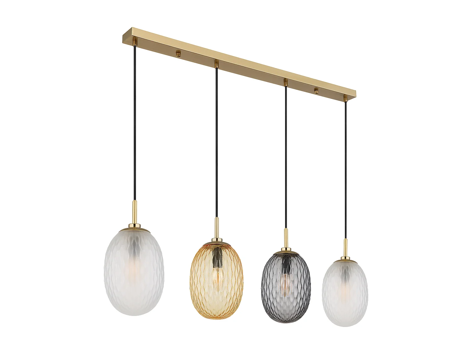 Suspension métal couleur or mat, 4x E14