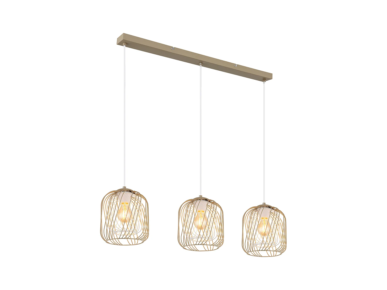Suspension métal couleur sable mat, 3x E27